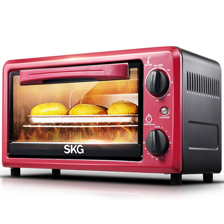 skg 烤箱 家用电烤箱多功能精准控温12l 1711红黑