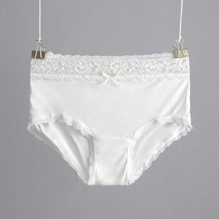 美标女士内裤桑蚕丝真丝性感蕾丝低腰三角裤vk421 白色 xxl(175/80a)