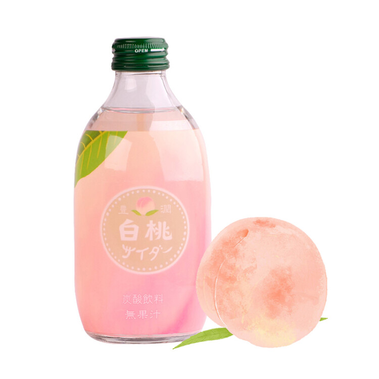 日本进口 友傑（jie）碳酸饮料白桃味果味汽水 300ml*4瓶装 光明服务菜管家商品 