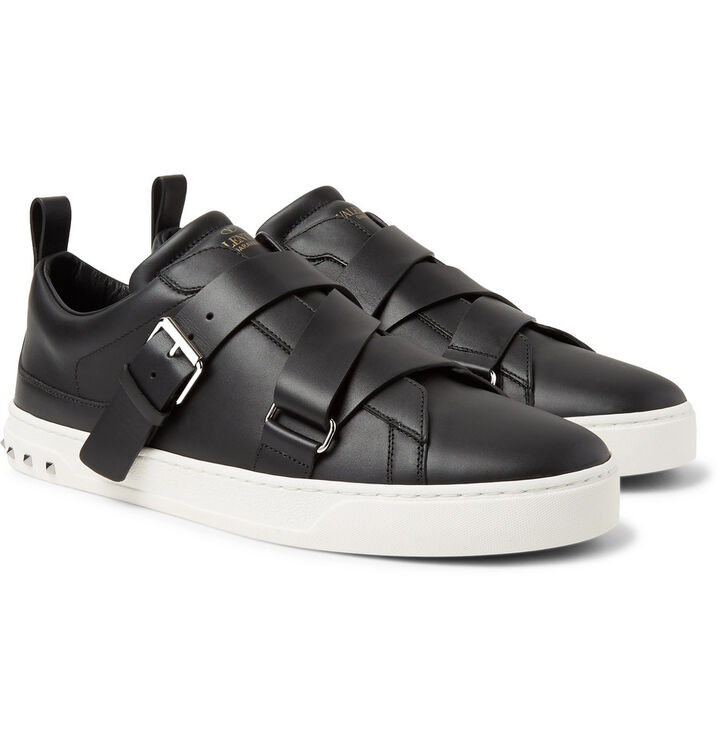 华伦天奴/男鞋 garavani v-punk 皮质板鞋 14596 black eu43.