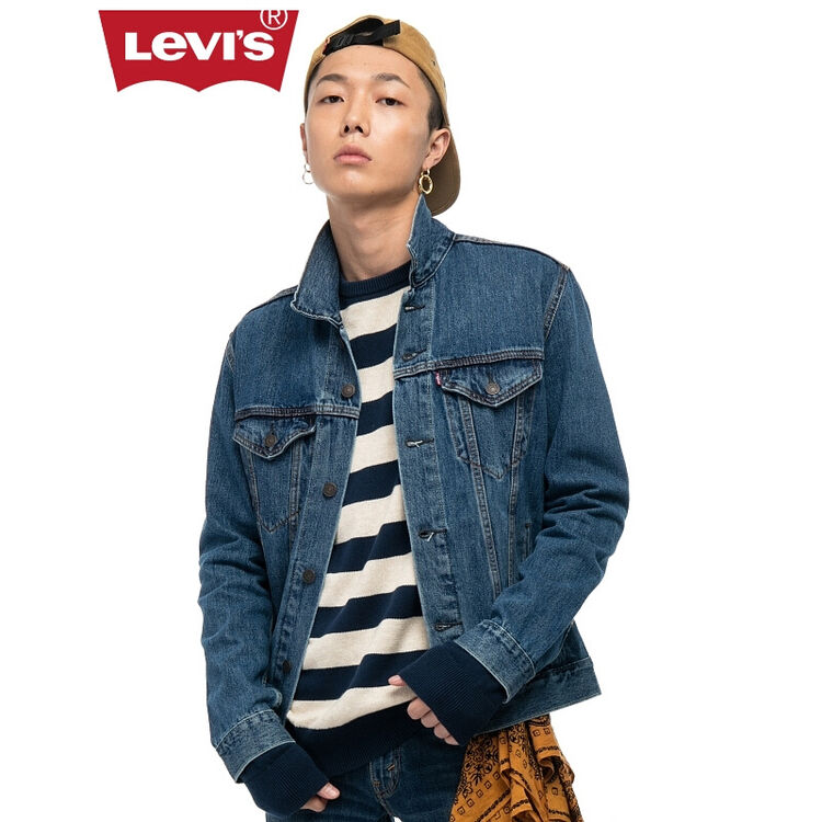 levis李维斯男士翻领纯棉牛仔夹克外套72334-0130levis 牛仔色 m