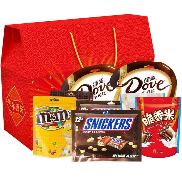 德芙dove年年得福年货巧克力大礼包1208g