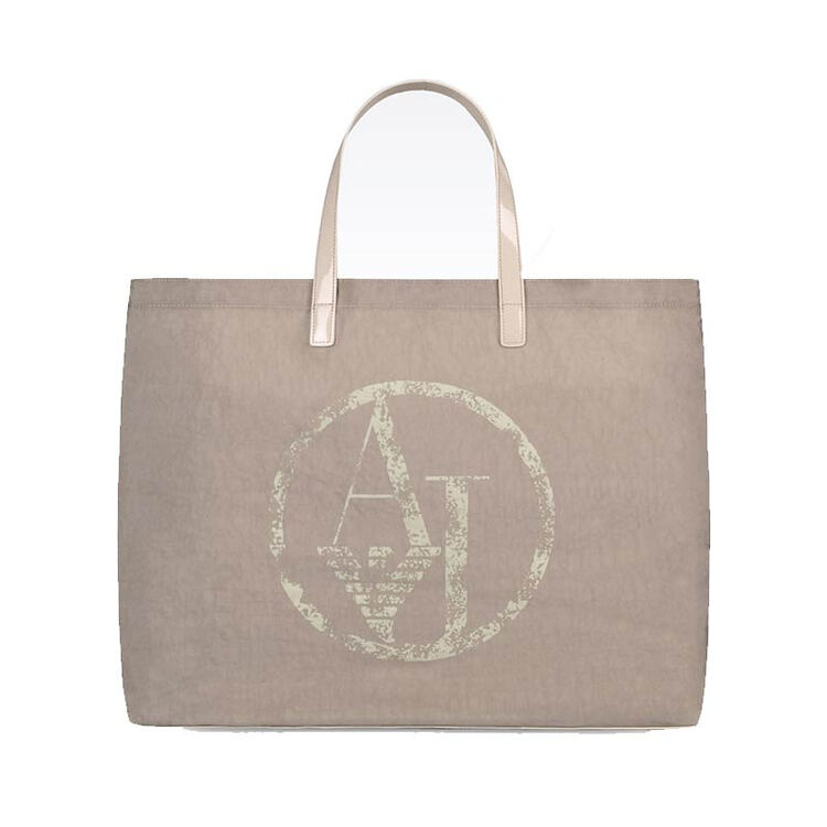 阿玛尼(armani)复古风尚女士大号手提简约购物袋 卡其色