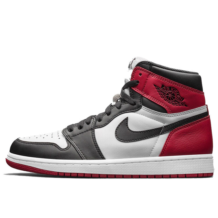 jordan aj1 og 潮流红白 黑红禁穿 鸳鸯配色 黑红脚趾经典九孔高帮男