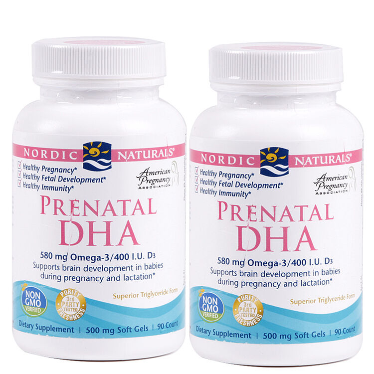美国挪威小鱼nordic naturals孕妇dha深海鳕鱼油 90粒*2瓶