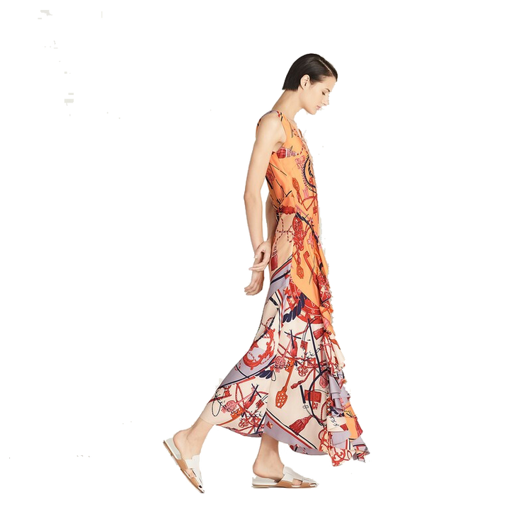 爱马仕(hermes)女士连衣裙 真丝 印花 皱褶/h820526dl5d34