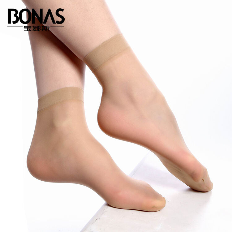 40双 宝娜斯水晶短丝袜春夏超薄款透明脚尖加固15d防勾丝透气夏季耐磨