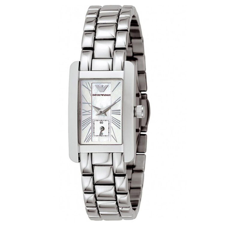 armani 阿玛尼 银色方形石英女士手表 ar0176系列 ar0171