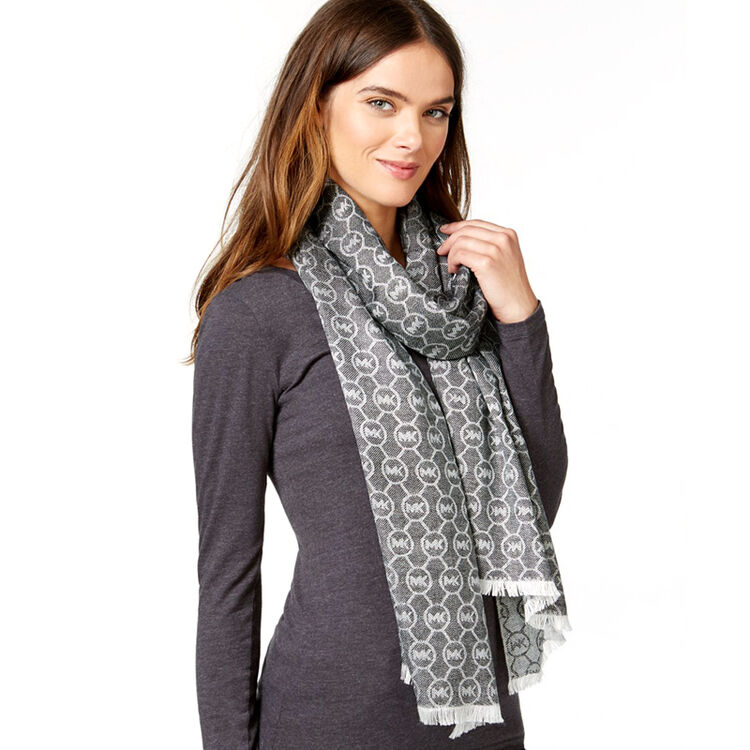 michael kors/迈克·科尔斯 mk秋冬男女通用款经典logo字母围巾披肩