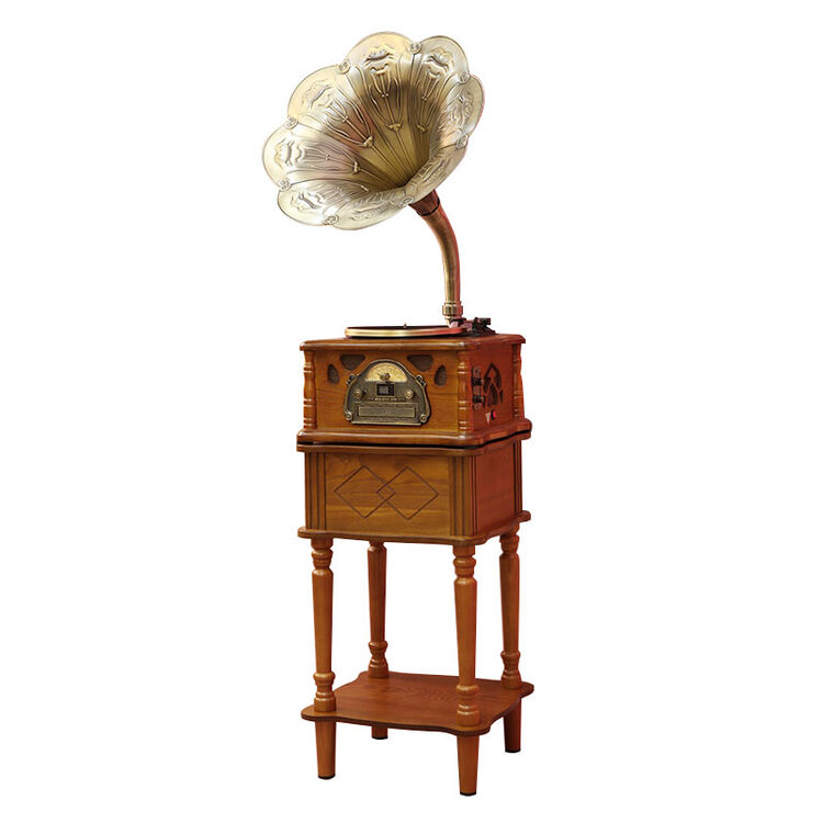 名伶 留声机 116 黑胶唱片机 cd usb 电唱机 棕木色