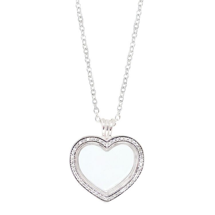 pandora 潘多拉闪亮心形流动吊坠项链 397230cz-60