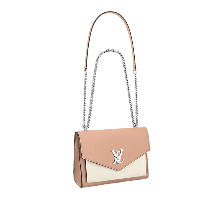 路易威登lv女包mylockme bb柔软小牛皮手袋单肩斜挎手提包 冰淇淋色m5