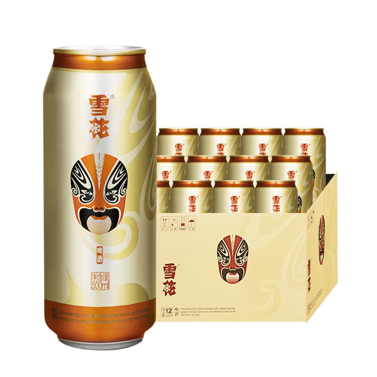 雪花啤酒(snowbeer)11.5度 脸谱 500ml*12听 整箱装