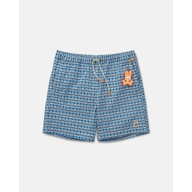 psycho bunny骷髅兔男士泳裤沙滩短裤花纹款 navy xl