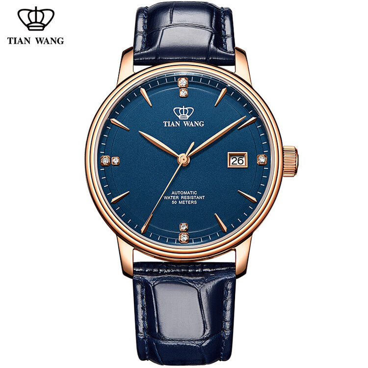 天王表(tian wang)手表 昆仑系列蓝针自动机械表正品防水休闲时尚情侣