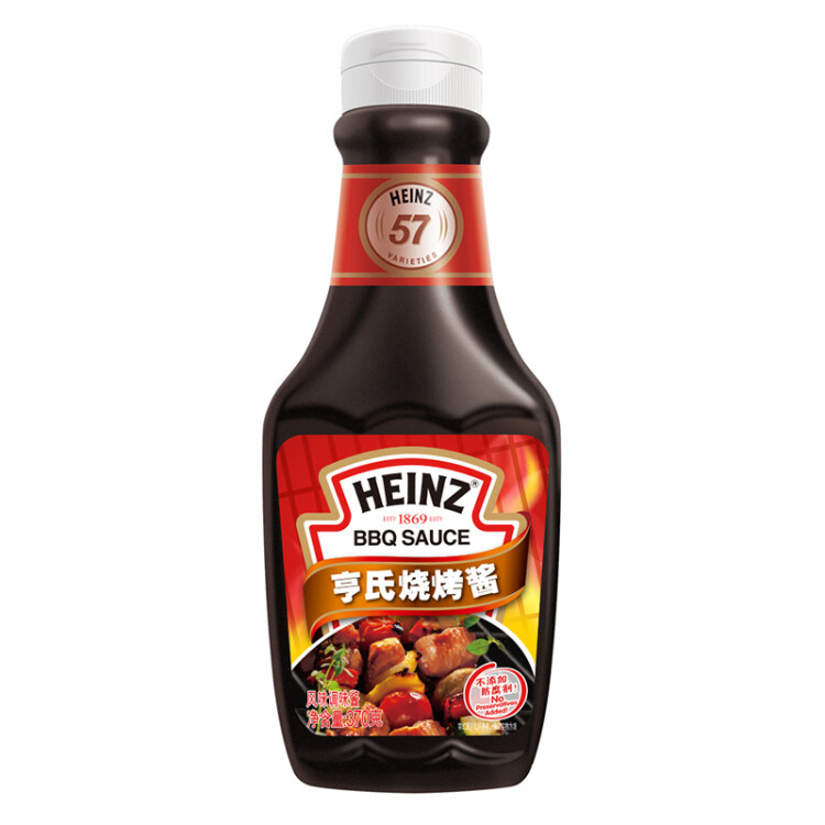 亨氏(Heinz) 烧烤酱 烧烤调味酱 牛排烧烤酱烧烤调料 370g瓶装 光明服务菜管家商品