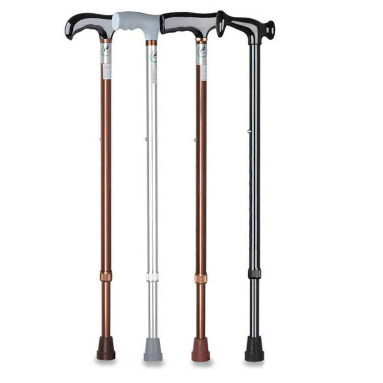 四脚拐杖拐棍拐杖老人手杖伸缩折叠拐杖助行器 hy7620l银色