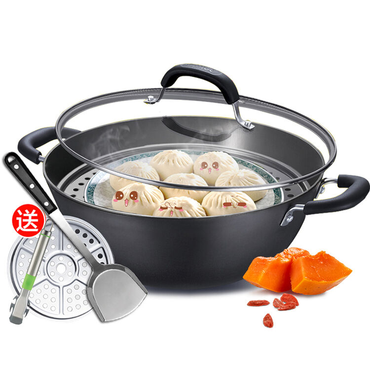 苏泊尔(supor) 炒锅双耳炒锅深型平底无涂层铸铁炒锅燃气电磁炉通用锅