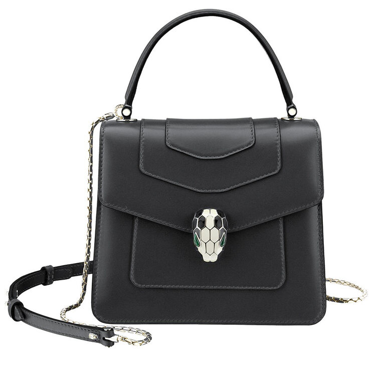 bvlgari宝格丽女包手提包serpenti forever小牛皮 黑色284537-e