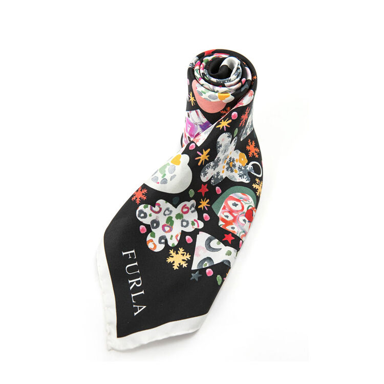 furla 芙拉 女士印花真丝方巾丝巾围巾 793297 t t813 stw 黑色299
