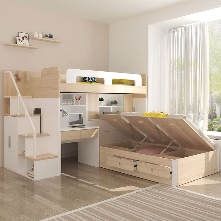 米林纳 多功能组合儿童床上下铺子母床双层床母子床成人带书桌衣柜