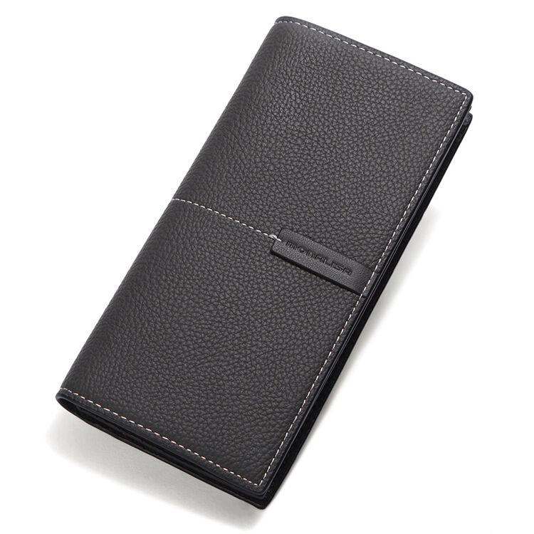 蒙娜丽莎钱包男士手拿包 新品韩版时尚长款钱夹多卡位手包 灰色(长款)