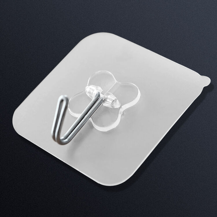 兰诗 粘钩 挂钩 厨房卫浴吸膜挂钩 承重挂钩 透明挂钩 4个装