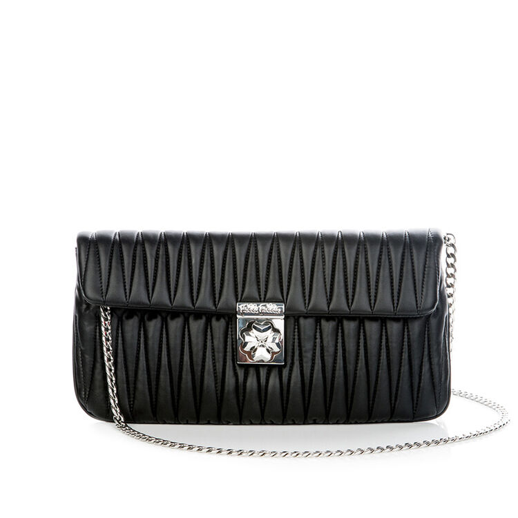 follifollie芙丽芙丽女包甜美褶皱女士手拿包单肩斜跨链条包 eb13p001