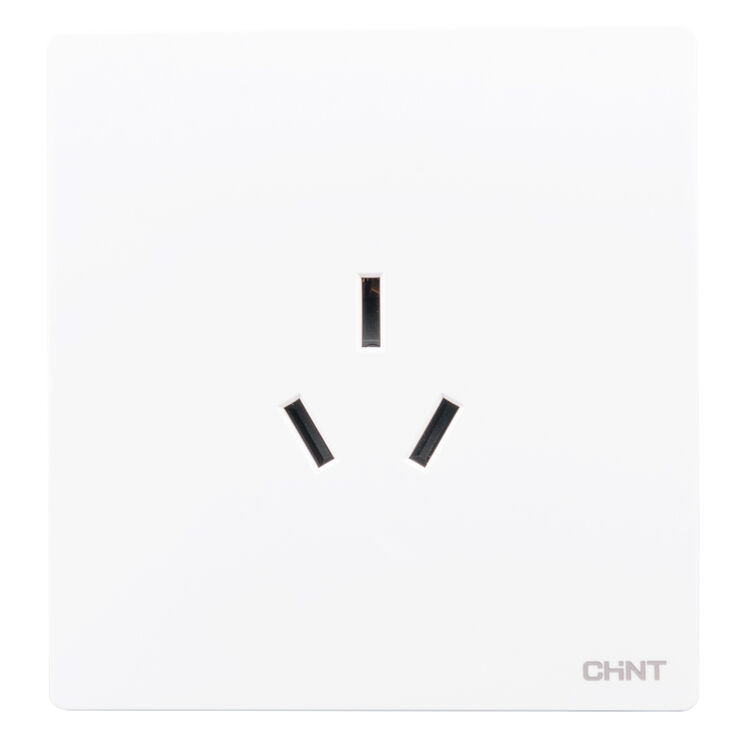 正泰(chnt) 开关插座面板 2h白无边框大面板 三孔16a