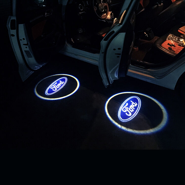 tz 福特福特斯迎宾灯 翼虎嘉年华野马锐界致胜 改装照地车标镭射灯 单