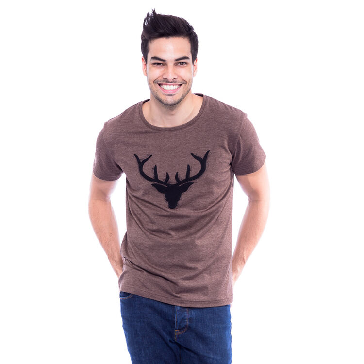 全球购德国直运|krüger/krueger德国慕尼黑时尚棕色鹿头图案t恤衫 s