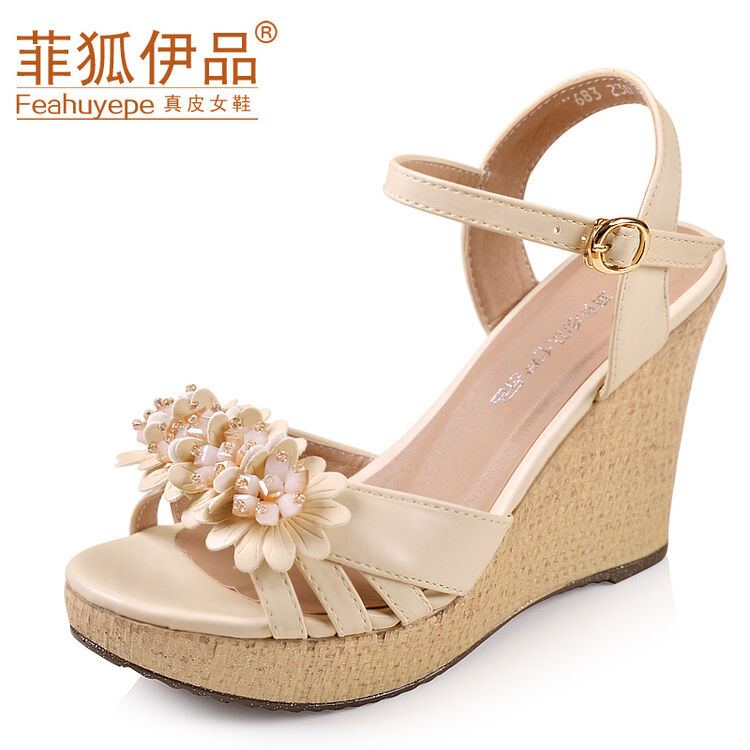 扣防水台小码高跟鞋33女鞋 米白色 36【图片 价格 品牌 评论】-京东