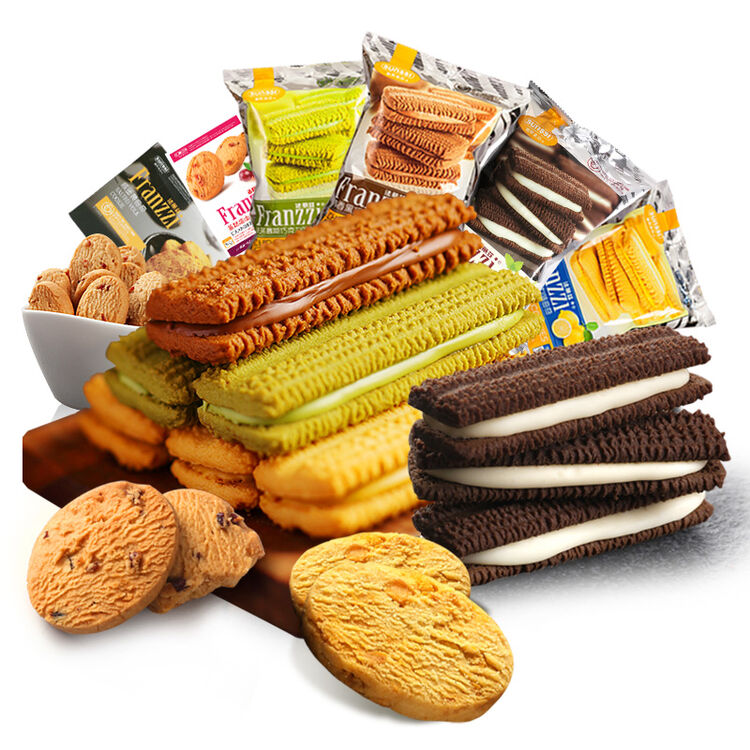 【199减100】夹心曲奇饼干休闲零食礼包早餐饼糕点办公室食品 零食