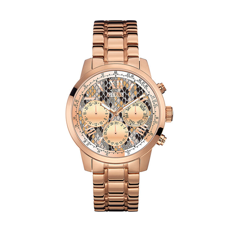 盖尔斯(guess) 蟒蛇纹经典女式运动手表 u0330l16 金色