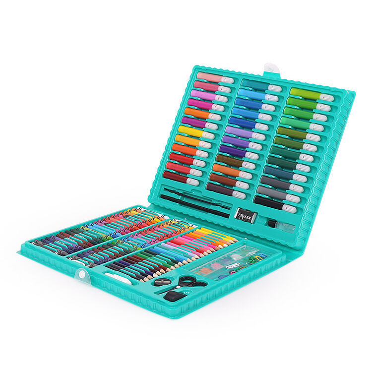铭塔绘画工具盒男女孩幼儿园画画套装玩具蜡笔水彩笔美术学习150件套