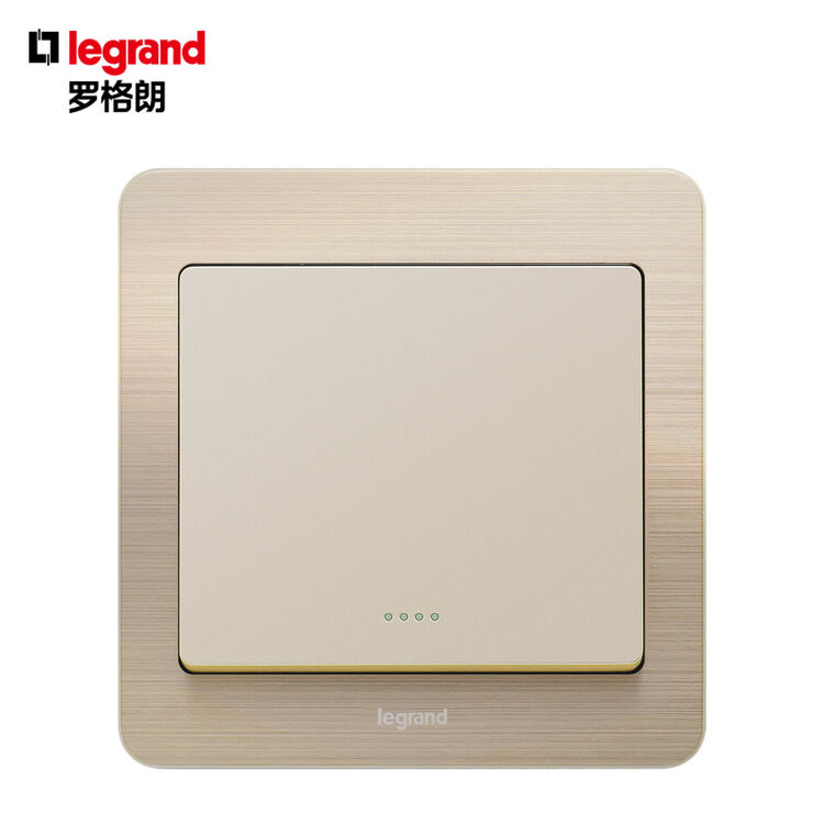 罗格朗(legrand)罗格朗金色开关插座面板 逸典细金纹单开单控带荧光