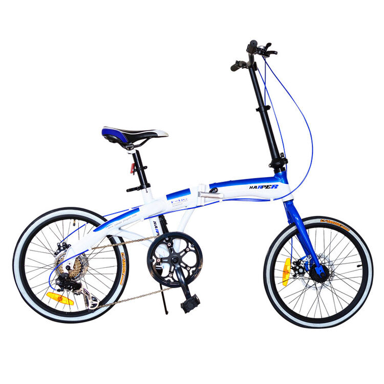 harper折叠变速自行车20寸男成人学生单车 超轻便携 铝合金 蓝色