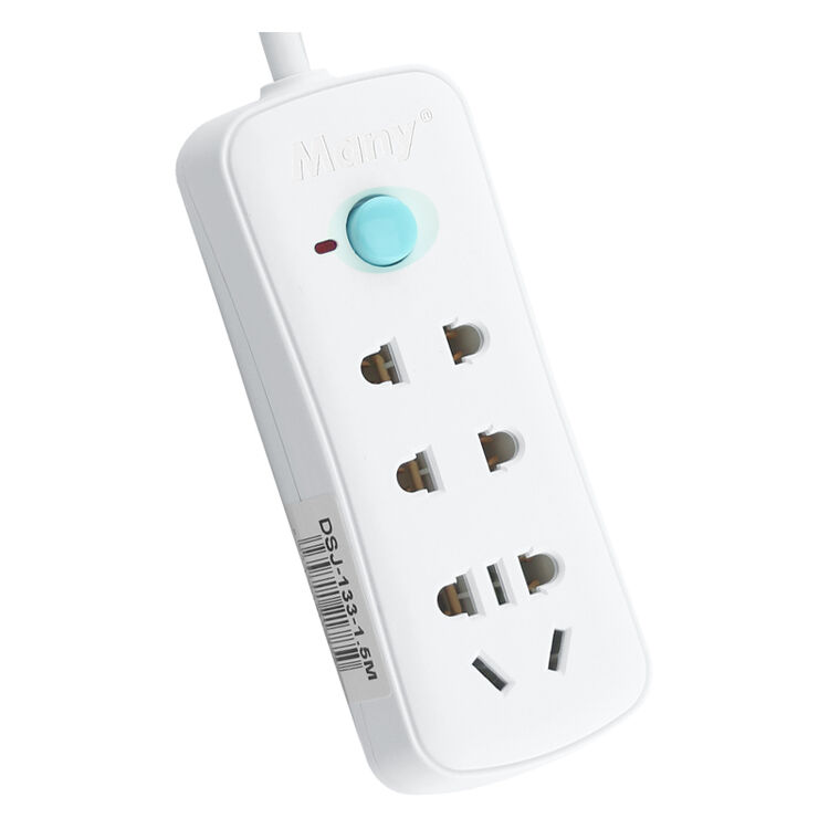 玛尼(many)三孔位插座排插家用接线板插线板防火阻燃插排有线1.