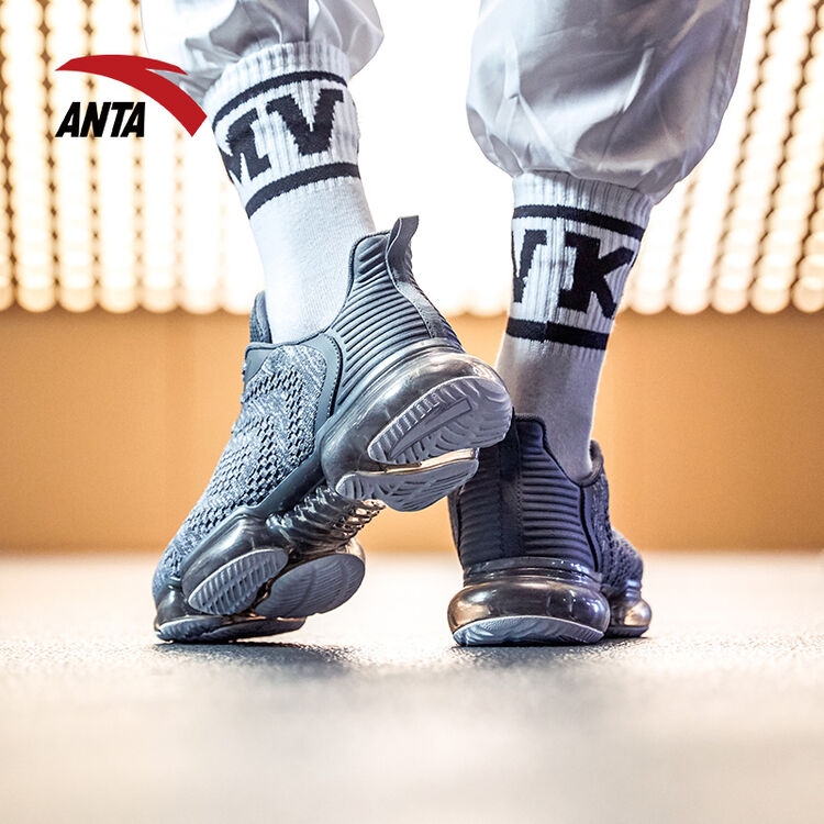 91835502 seeed系列nasa零界男子气垫跑步鞋 冷灰/银色/安踏白 6