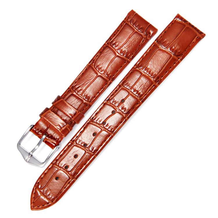 海奕施(hirsch)表带鳄鱼纹牛皮各品牌男女手表通用表带蓝色蓝线钢色针