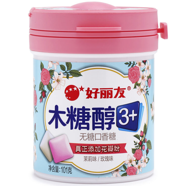 orion好丽友木糖醇粒粒出口香糖花香味101g瓶
