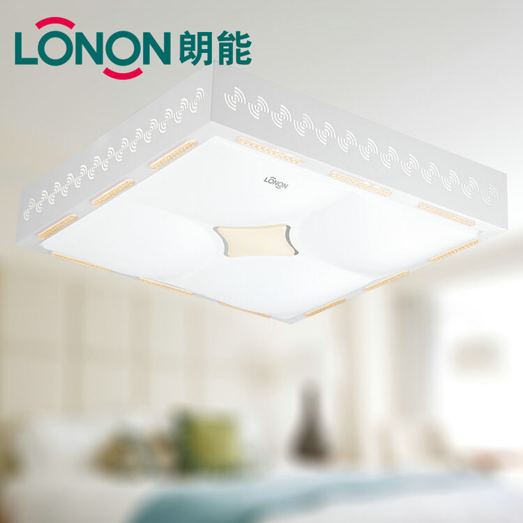 朗能led吸顶灯 方形客厅灯卧室灯饰灯具 三色温分段调光(璞玉) 36w 正