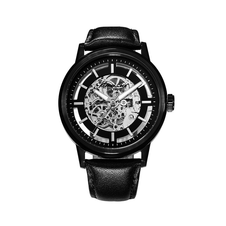 凯尼斯柯尔(kenneth cole)手表男士防水镂空自动机械表皮带男表kc1632