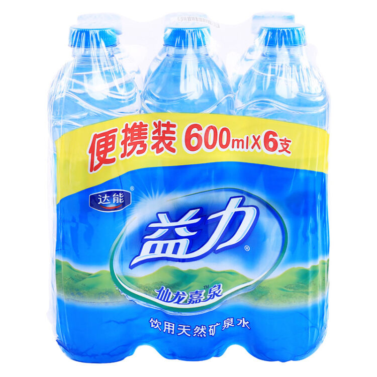 达能益力天然矿泉水600ml6瓶连包