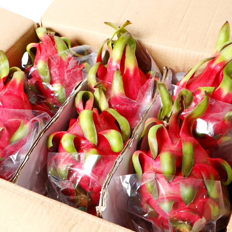 京鲜生越南进口红心火龙果6kg 8-12个单果450g 生鲜水果礼盒 光明服务菜管家商品 