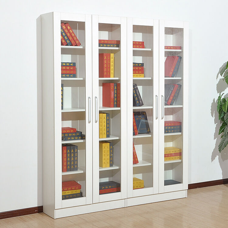 美福豪简约现代两门书柜书架书橱自由组合简易文件展示储物柜书房家具