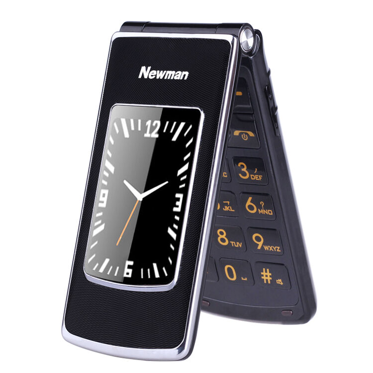 纽曼newmanv9移动联通2g翻盖老人手机黑金