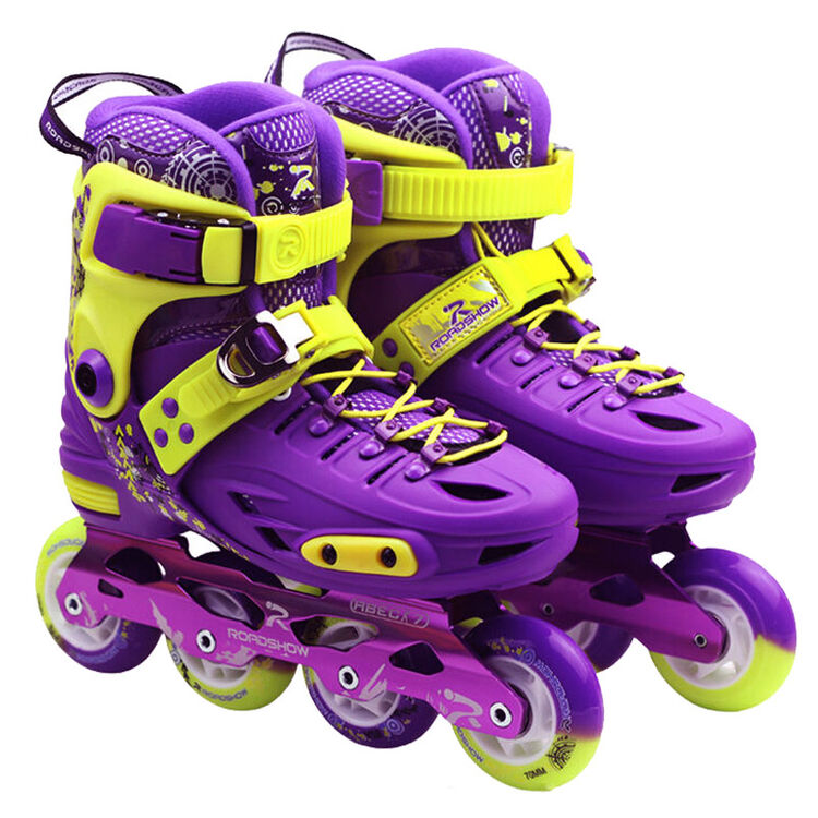 乐秀rx1s轮滑鞋溜冰鞋儿童全套装男女初学可调节平花鞋 紫色 s(28-31)