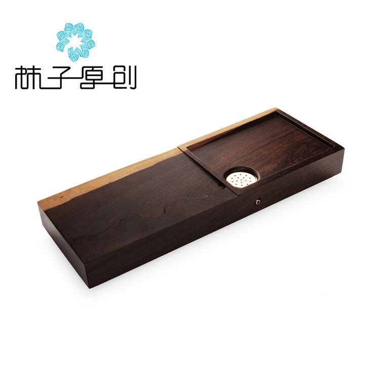柿子【】有茗器"小进程"整块黑檀木茶盘迷你实木茶台茶海包邮