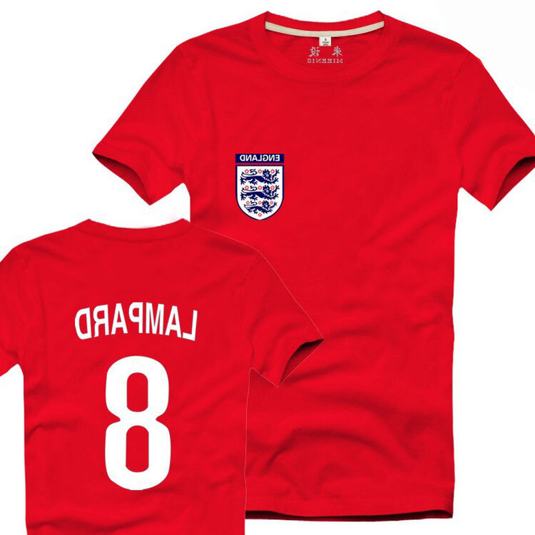 aotu英格兰队8号球衣巴西足球世界杯兰帕德球迷队服足球t恤 红色 l